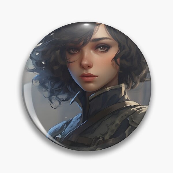 Item preview, Portrait of a young dark haired woman in a fantasy city setting designed and sold by Radibor78.