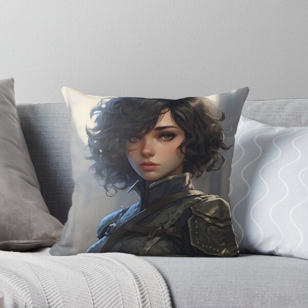 Item preview, Portrait of a young dark haired woman in a fantasy city setting designed and sold by Radibor78.