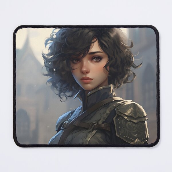 Item preview, Portrait of a young dark haired woman in a fantasy city setting designed and sold by Radibor78.