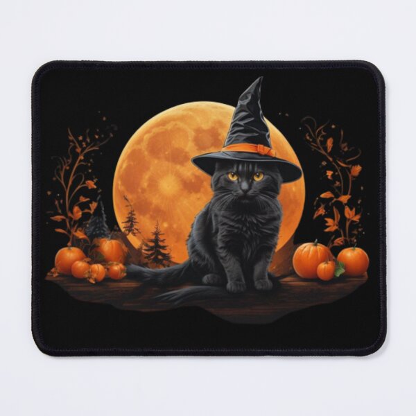 Item preview, Cute Halloween Black Cat with pumpkins and a full moon designed and sold by Dunbi1010.