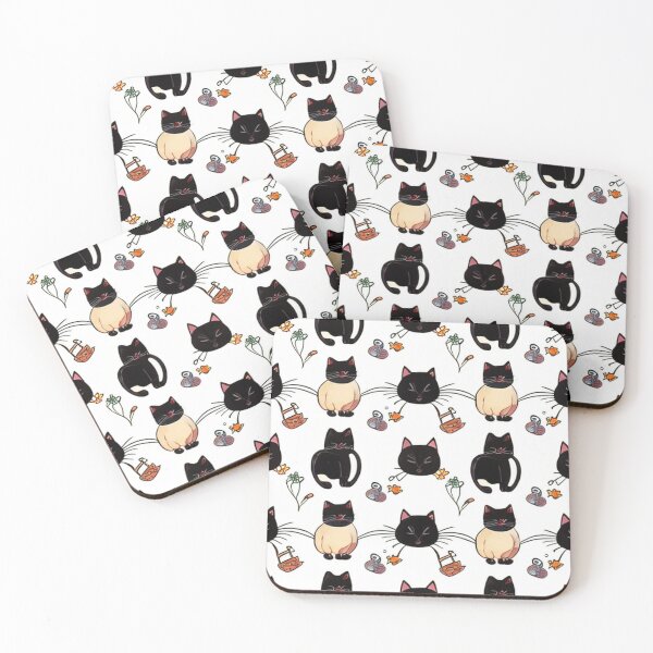 Item preview, seamless pattern cat line drawing bewildered designed and sold by curlew28.