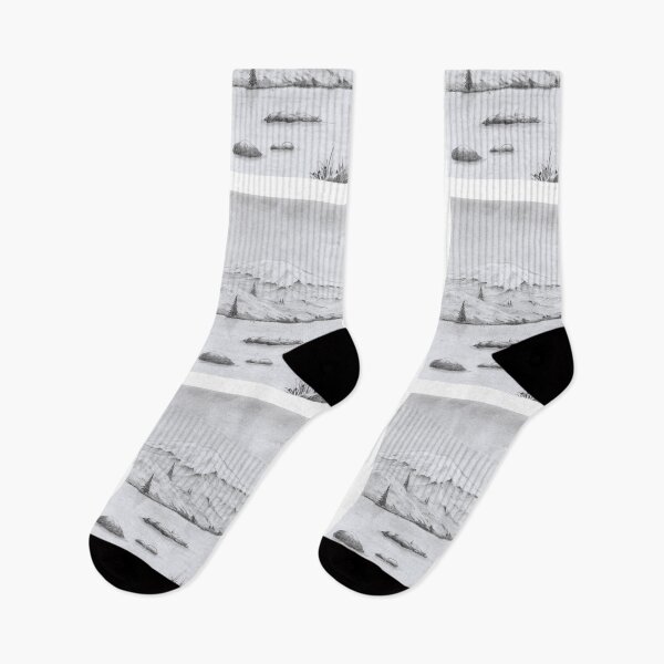 Item preview, Mountain lake, sketch, black and white designed and sold by silent-violin.