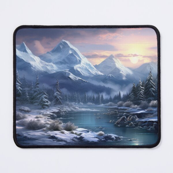 Item preview, Winter Wonderland with Pine Trees and Mountains designed and sold by Visual-Elixir.
