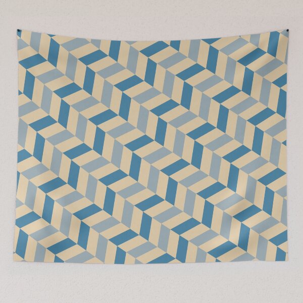 Item preview, Herringbone scandi pattern in pastel blue and beige designed and sold by patterncrow.