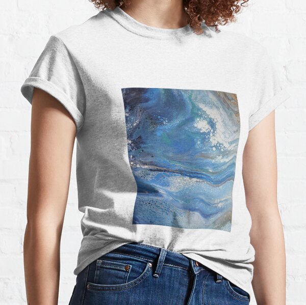 Sea Spray: Acrylic Pour Painting Classic T-Shirt