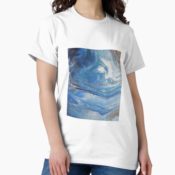 Sea Spray: Acrylic Pour Painting Classic T-Shirt