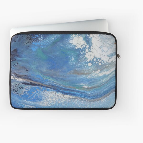 Sea Spray: Acrylic Pour Painting Laptop Sleeve