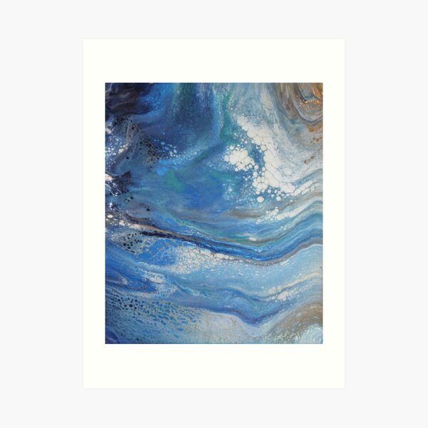 Sea Spray: Acrylic Pour Painting Art Print