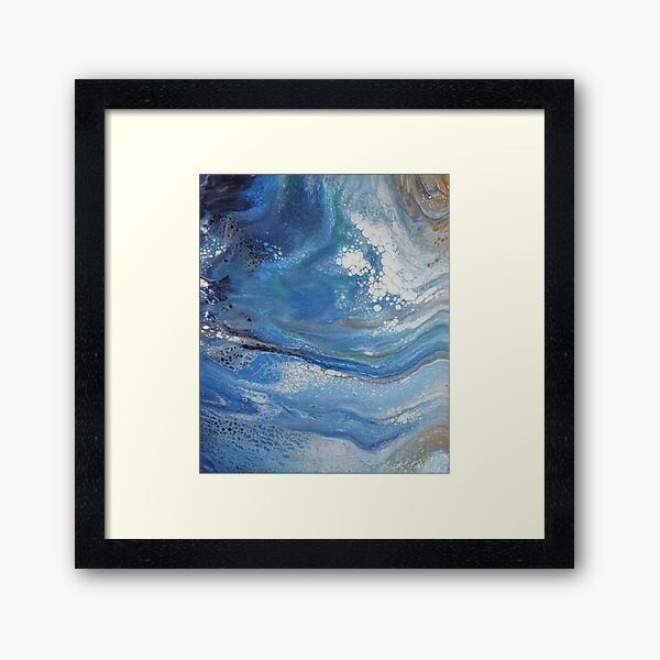 Sea Spray: Acrylic Pour Painting Framed Art Print