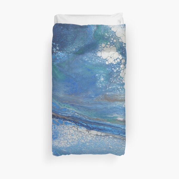 Sea Spray: Acrylic Pour Painting Duvet Cover