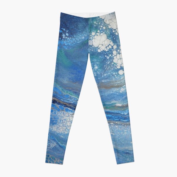 Sea Spray: Acrylic Pour Painting Leggings