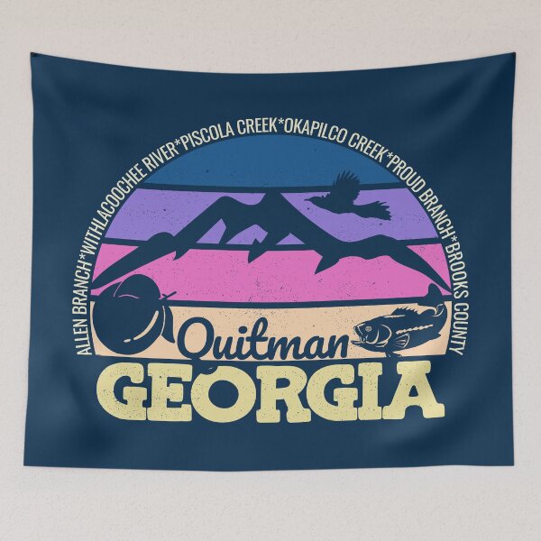 Item preview, Quitman Georgia Sunset Retro Vintage Local Pride Logo designed and sold by CRHPOD20.
