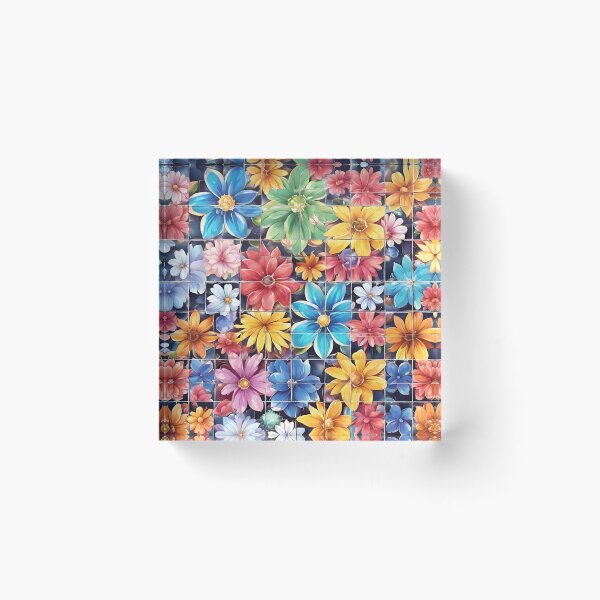 Item preview, Uneven Tile Floral Design designed and sold by SeamCraft.
