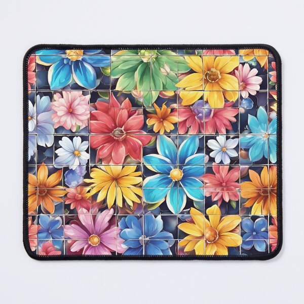 Item preview, Uneven Tile Floral Design designed and sold by SeamCraft.