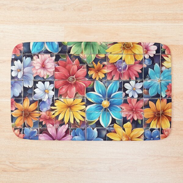Item preview, Uneven Tile Floral Design designed and sold by SeamCraft.