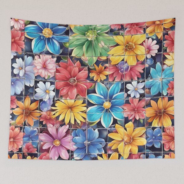 Item preview, Uneven Tile Floral Design designed and sold by SeamCraft.