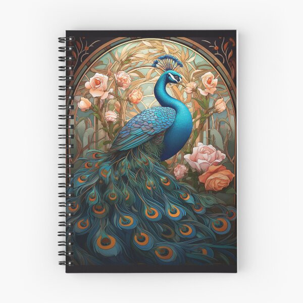 Item preview, Peacock Sitting Among Roses designed and sold by ArtNouveauChic.
