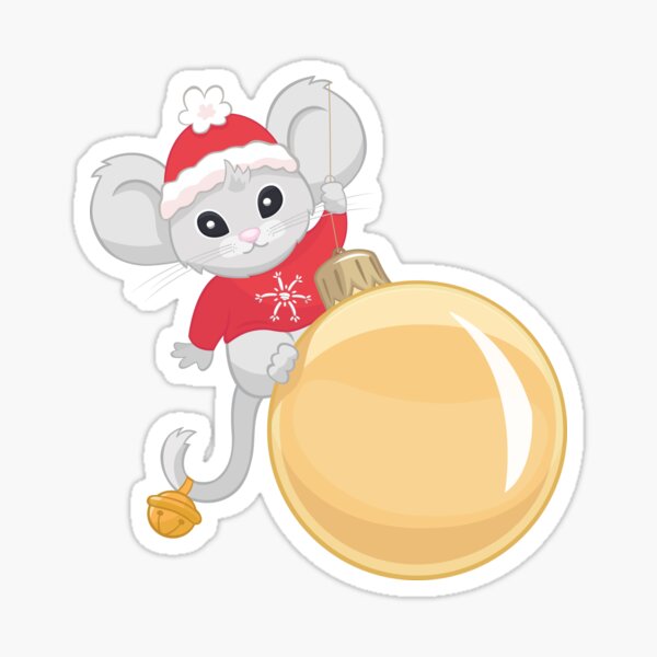Christmas Mouse Sticker