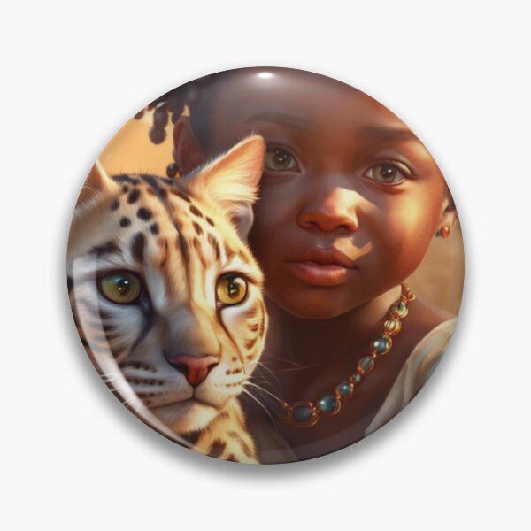 Item preview, Girl And A Exotic African Cat designed and sold by Gabriela McDaniel.