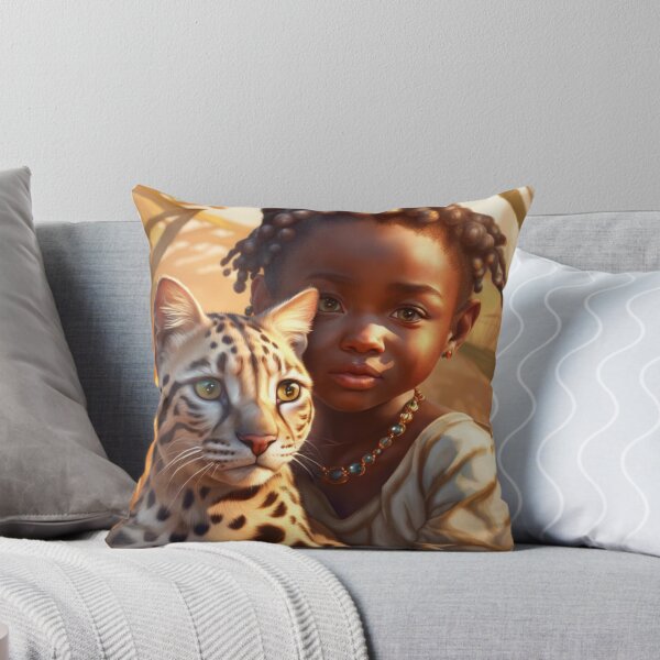 Artikelvorschau, Mädchen und eine exotische afrikanische Katze entworfen und verkauft von Gabriela McDaniel.