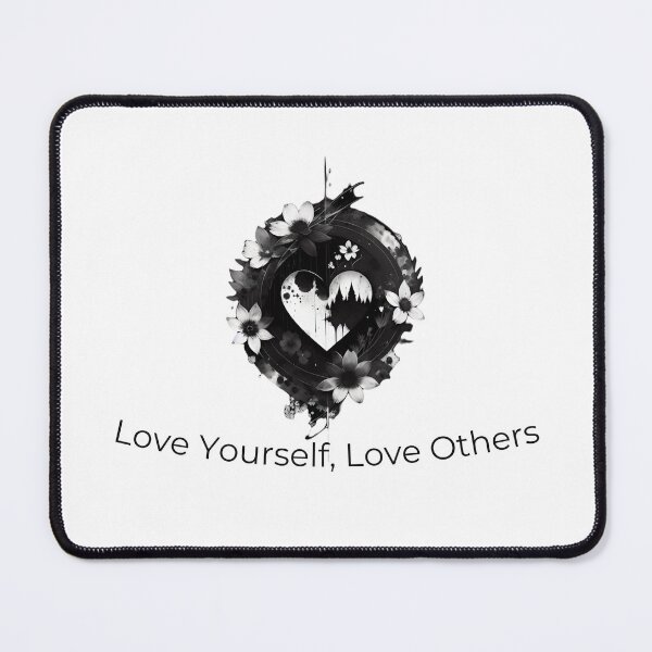 Item preview, Love Yourself, Love Others Black And White Flower Heart Design #8 designed and sold by LaBoutiqueDeFab.