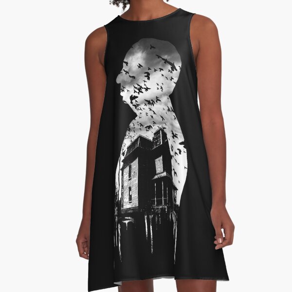 Alfred Hitchcock Collage A-Line Dress