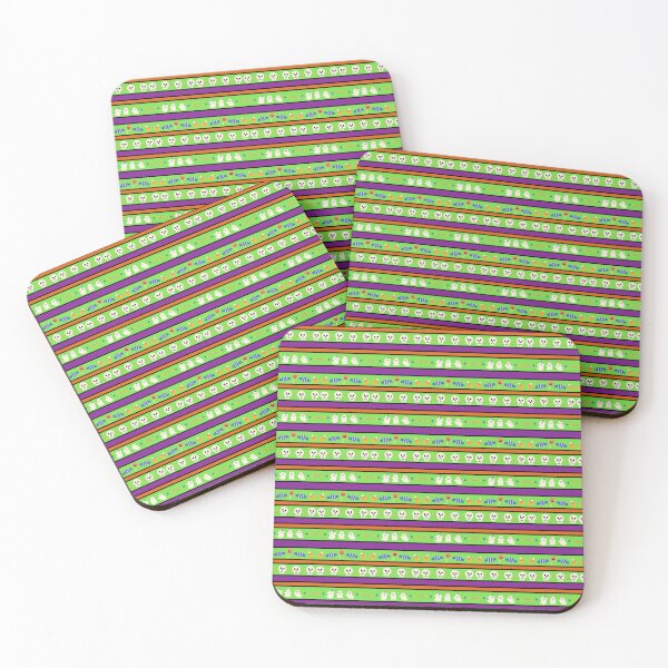 Item preview, Cute Halloween Stripes with Ghosts, Candy, and Skulls - Purple, Black, Green, Orange designed and sold by BonitaGirl.