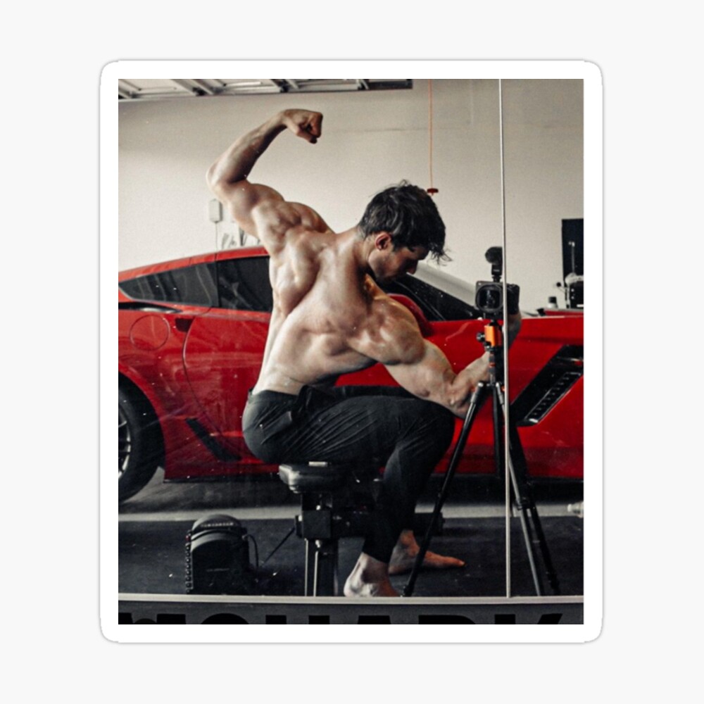 David Laid poses next to his Porsche Poster for Sale by FitnessCanvas