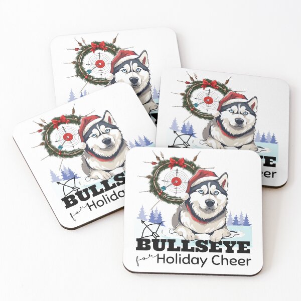 Item preview, Christmas Siberian Husky Archery Bullseye Festive Holiday designed and sold by BunBuntheDog-.