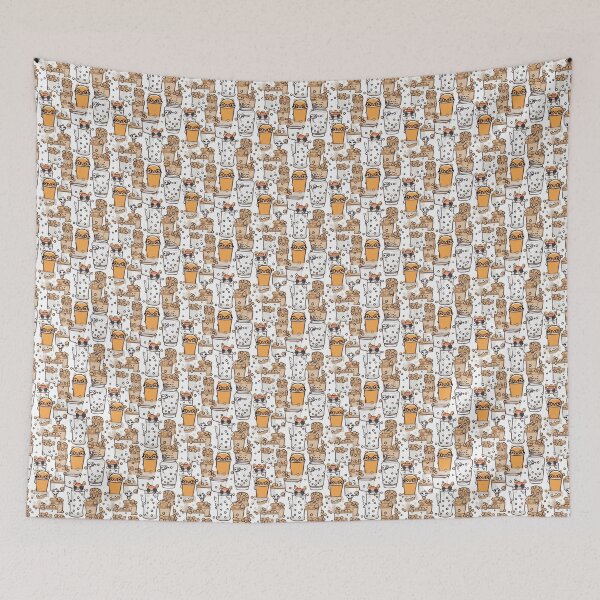Item preview, Boba Bubble Tea Cartoon Colourful Pattern designed and sold by ideoinc.
