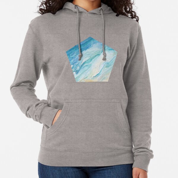 Calm Seas: Acrylic Pour Painting Lightweight Hoodie