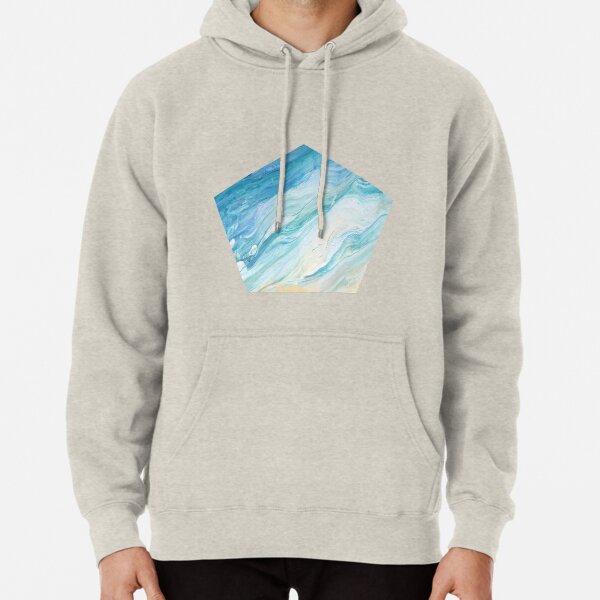Calm Seas: Acrylic Pour Painting Pullover Hoodie
