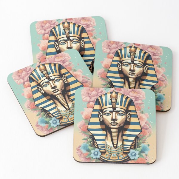 Item preview, an egyptian mask with flowers around it designed and sold by Enga6.