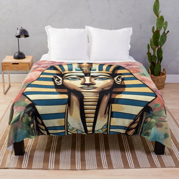 Item preview, an egyptian mask with flowers around it designed and sold by Enga6.