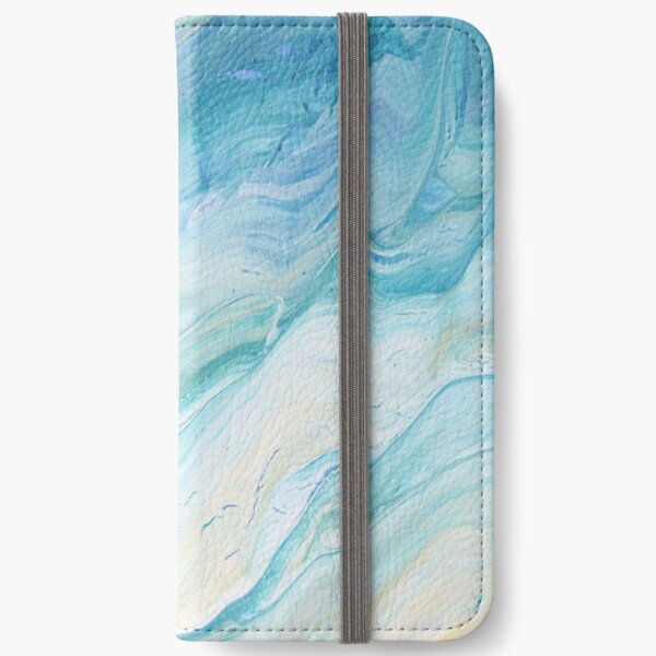 Calm Seas: Acrylic Pour Painting iPhone Wallet