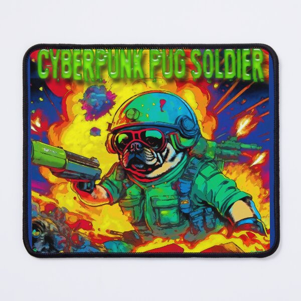 Item preview, Pug Cyberpunk Soldier 16 designed and sold by RedBluffTraders.