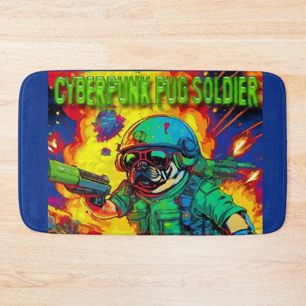Item preview, Pug Cyberpunk Soldier 16 designed and sold by RedBluffTraders.