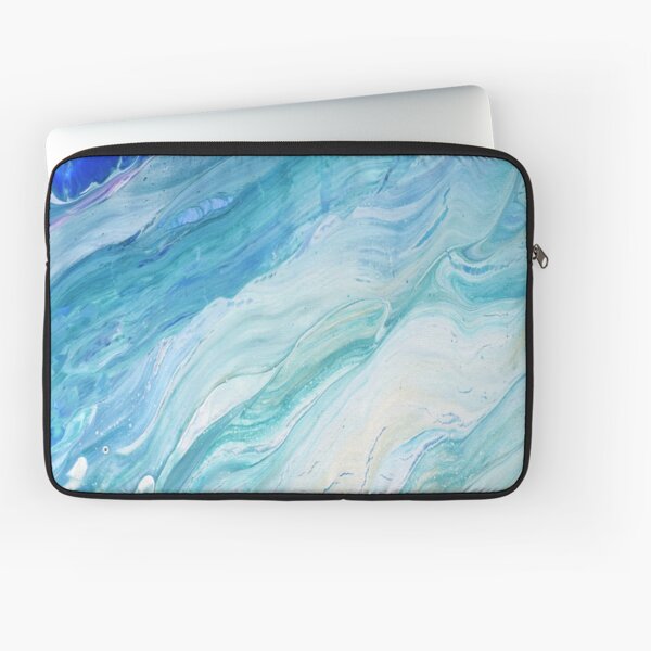 Calm Seas: Acrylic Pour Painting Laptop Sleeve