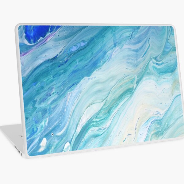 Calm Seas: Acrylic Pour Painting Laptop Skin