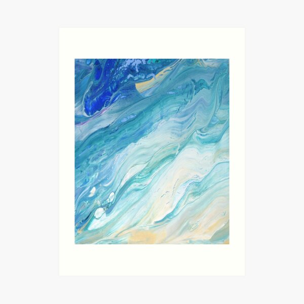 Calm Seas: Acrylic Pour Painting Art Print
