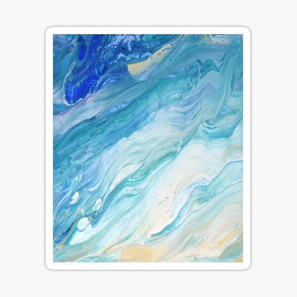 Calm Seas: Acrylic Pour Painting Sticker