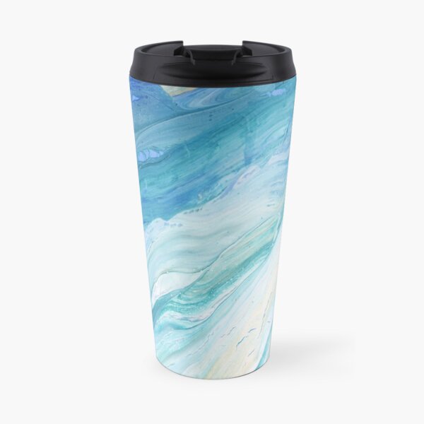 Calm Seas: Acrylic Pour Painting Travel Mug