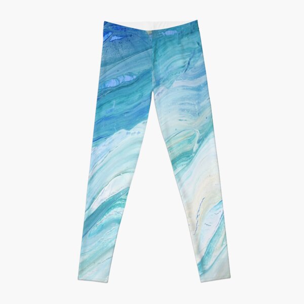 Calm Seas: Acrylic Pour Painting Leggings