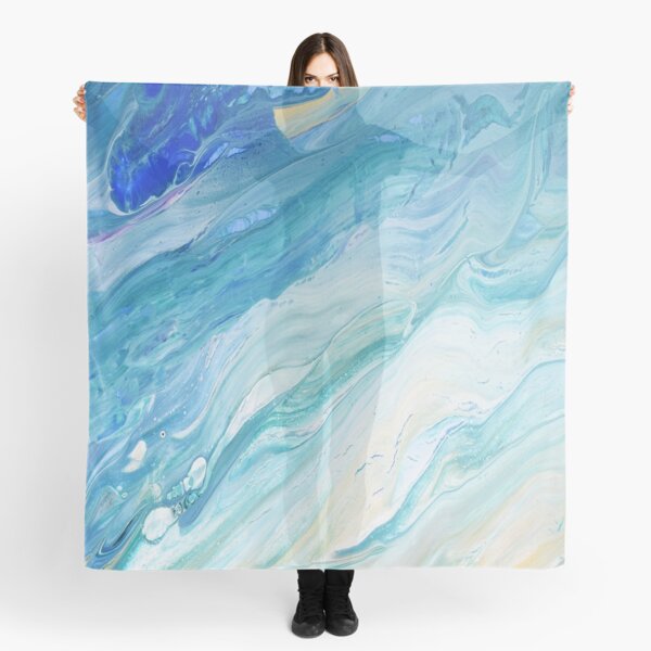 Calm Seas: Acrylic Pour Painting Scarf