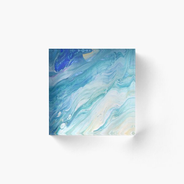 Calm Seas: Acrylic Pour Painting Acrylic Block