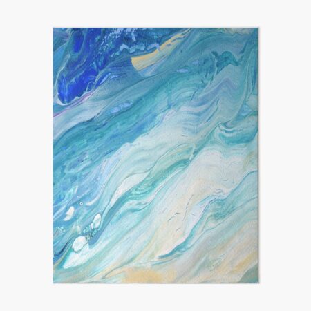 Calm Seas: Acrylic Pour Painting Art Board Print