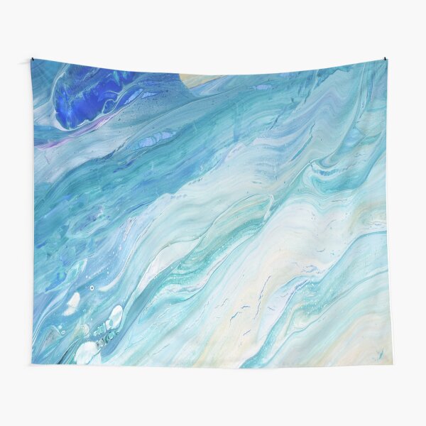 Calm Seas: Acrylic Pour Painting Tapestry