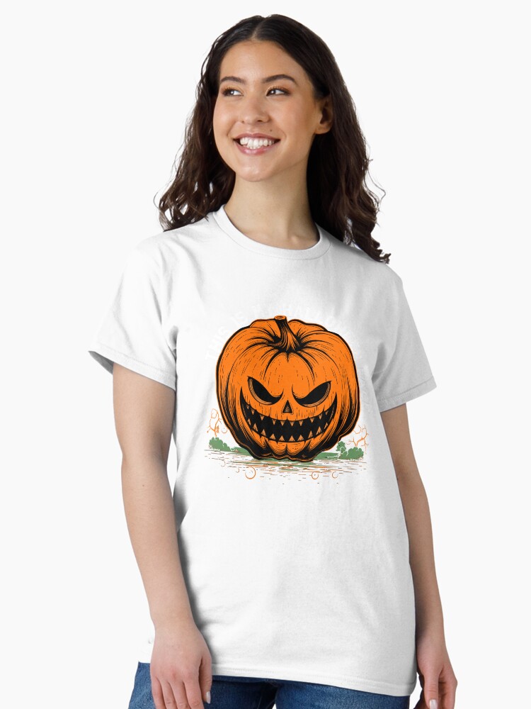Thumbnail 1 of 7, Classic T-Shirt, This is My Halloween Face Pumpkin designed and sold by hidden-design.