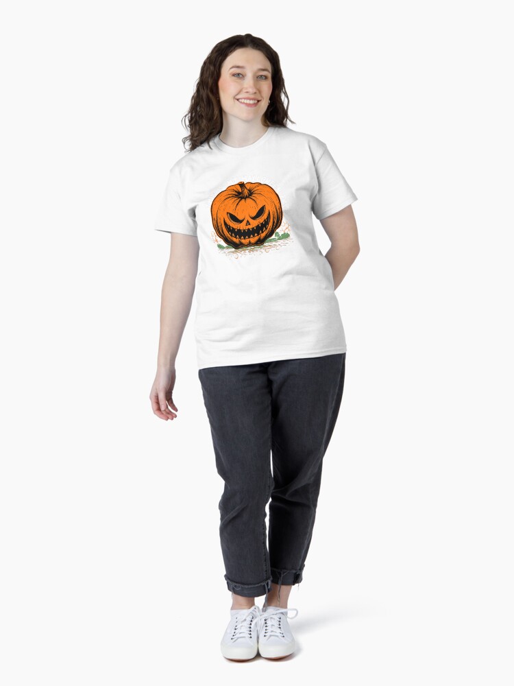 Thumbnail 4 of 7, Classic T-Shirt, This is My Halloween Face Pumpkin designed and sold by hidden-design.