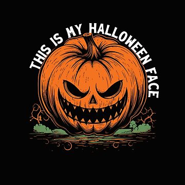 Artwork thumbnail, This is My Halloween Face Pumpkin by hidden-design